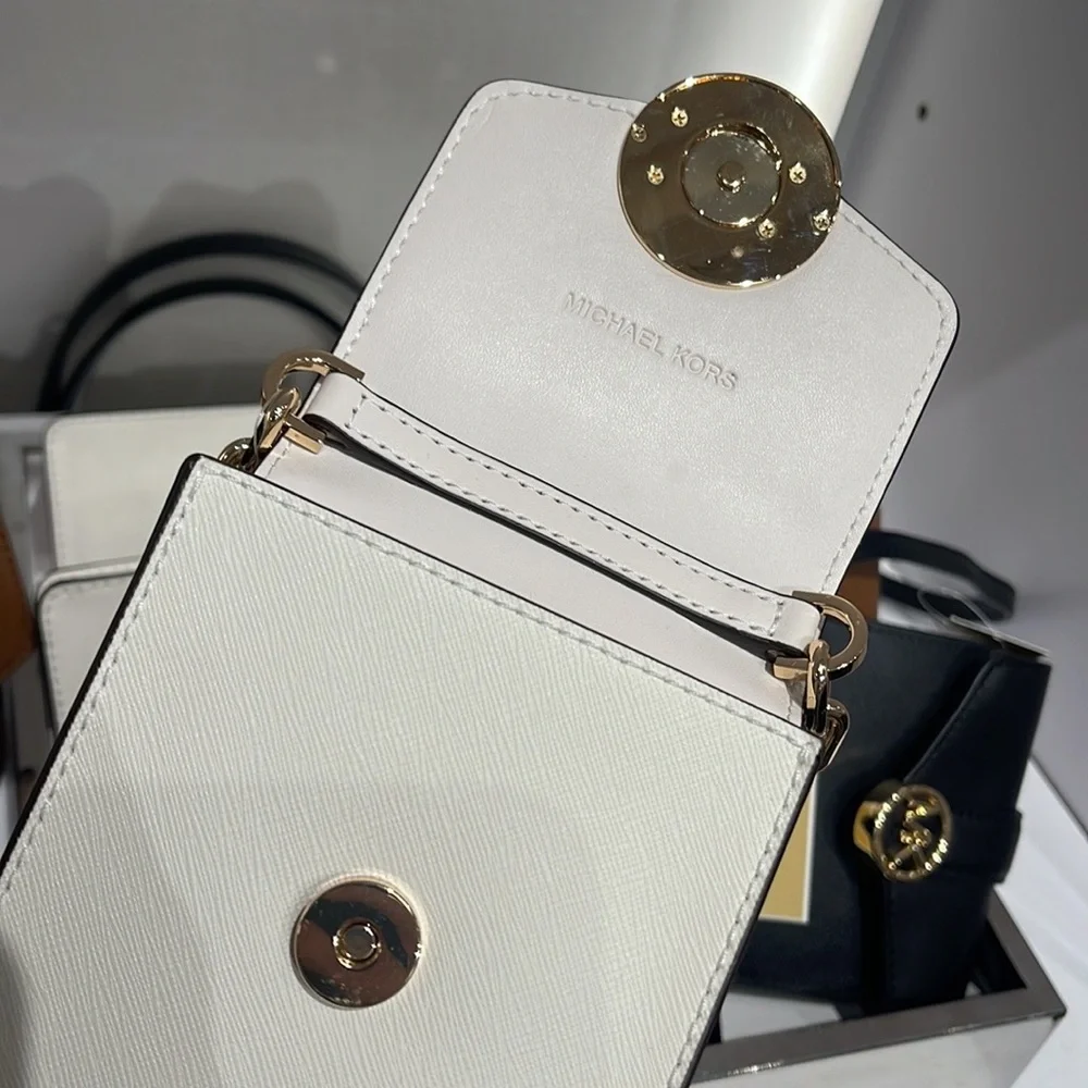 MICHAEL KORS CARMEN SMALL FAUX LEATHER PHONE CROSSBODY BAG - Picture 12 of 16